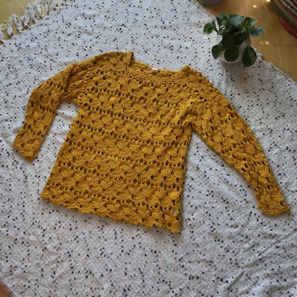 Free People Little Fan Crochet Tunic Sweater - Picture 4 of 14